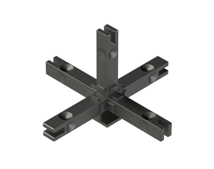 Cadro Giunto a 5 vie collegamento LED nero opaco