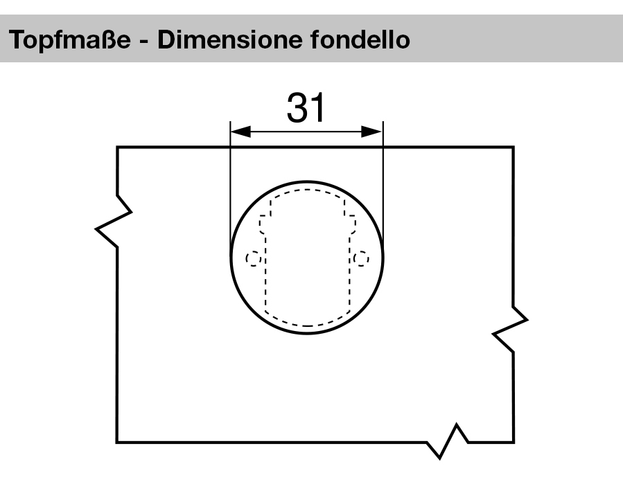 Cerniera per mobili ad angolo +20° per ante di cristallo CLIP top