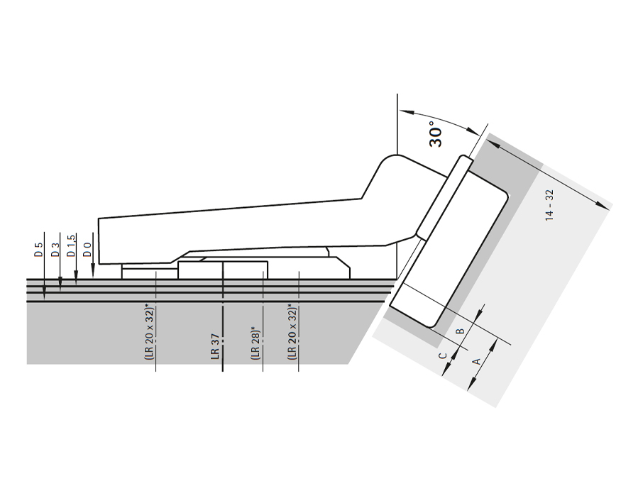 Intermat cerniera ad angolo W30 (Intermat 9936 W30)