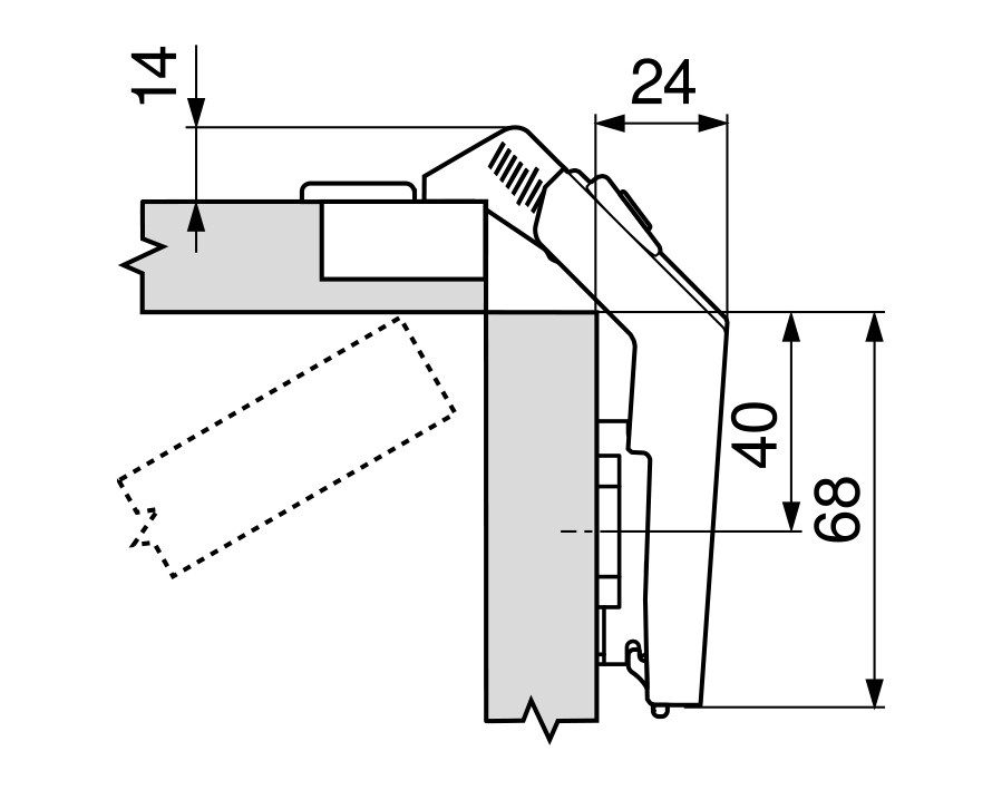 Cerniera per anta a soffietto per mobili ad angolo CLIP top
