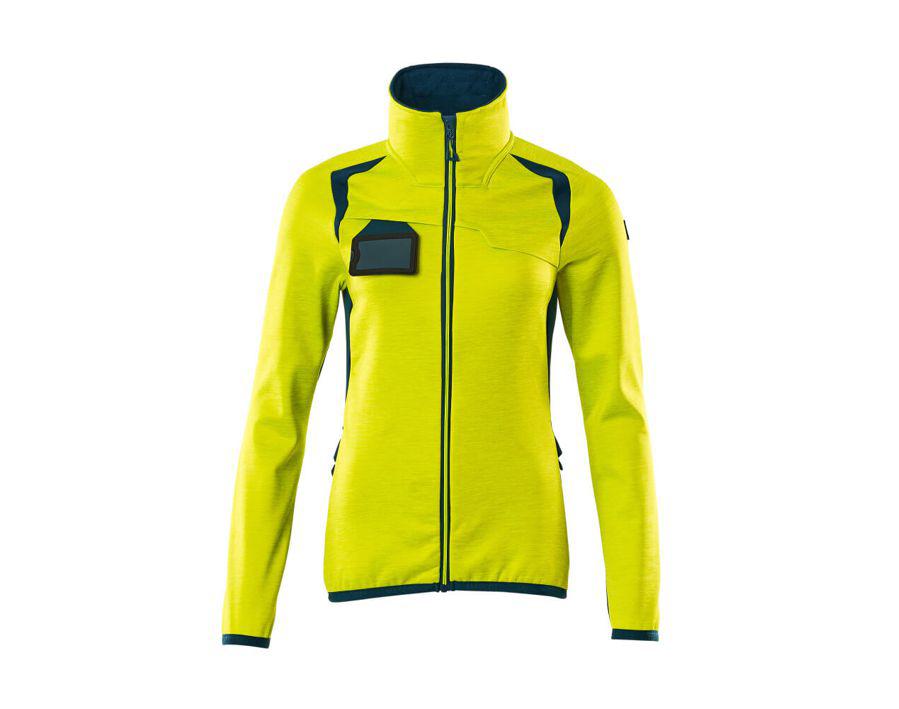 Maglione in pile con chiusura lampo ACCELERATE SAFE hi-vis giallo/petrolio scuro