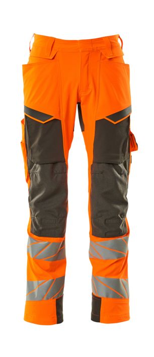 Pantaloni con tasche porta-ginocchiere ACCELERATE SAFE hi-vis arancio/antracite scuro