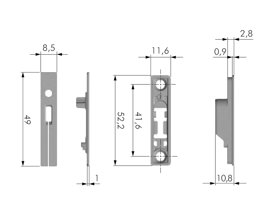 Supporto anta a incasso Kiaro/Kiaro Easy