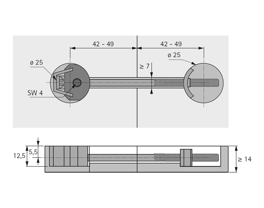 Giunzione per piani di lavoro AVB 4 Slim