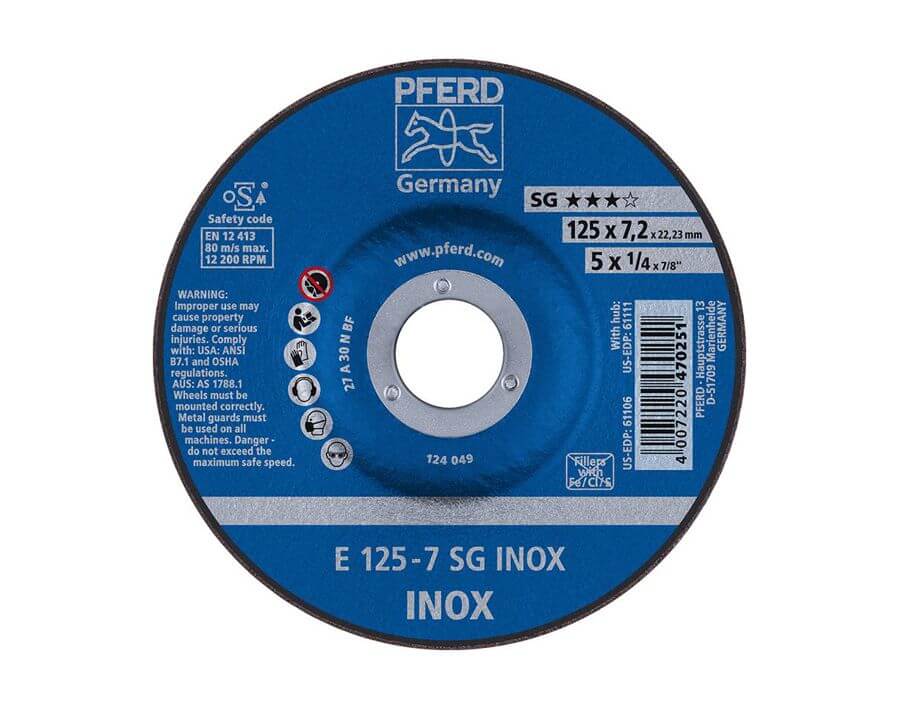 Schruppscheibe SG INOX für die Edelstahlbearbeitung