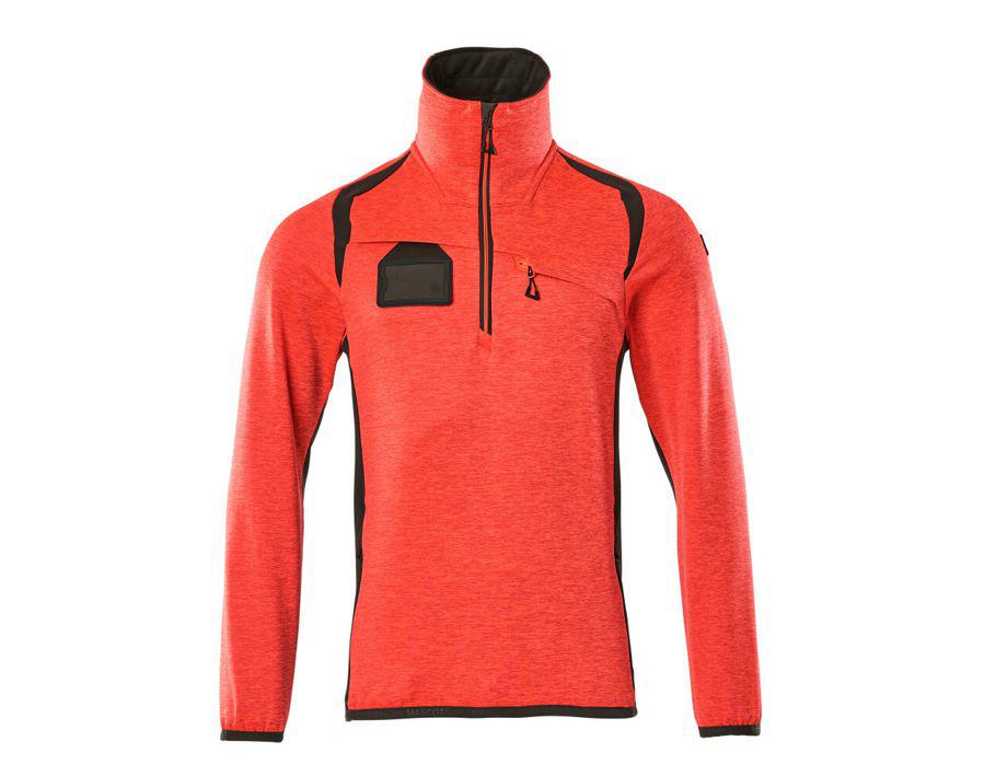 Maglione in pile con mezza cerniera ACCELERATE SAFE hi-vis rosso/antracite scuro