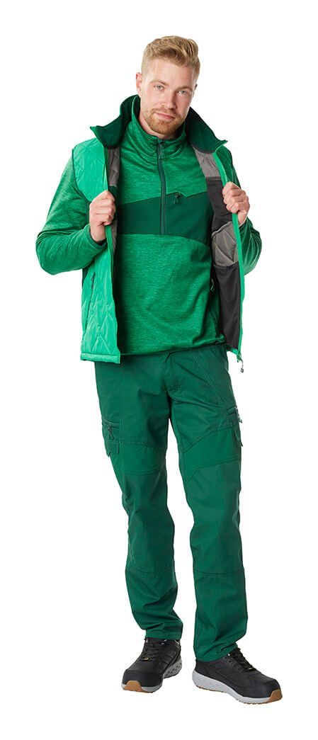 Maglione in pile con mezza cerniera ACCELERATE antracite scuro/nero