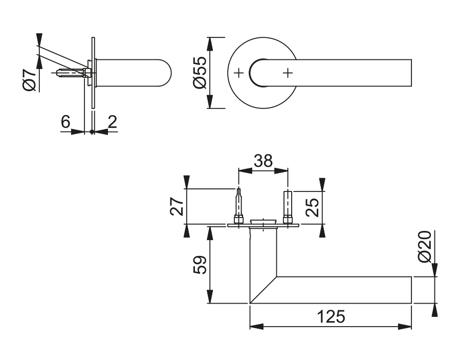 Guarnitura con rosette piatte serie Amsterdam E1400Z/849N