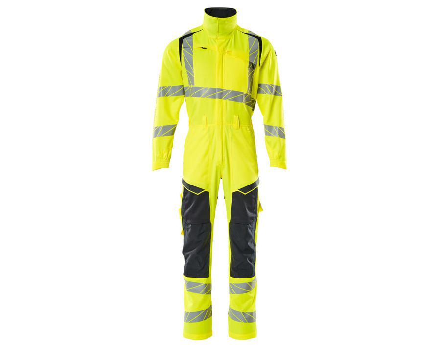 Tuta da lavoro con tasche porta-ginocchiere ACCELERATE SAFE hi-vis giallo/blu navy scuro