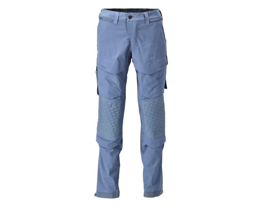 Pantaloni con tasche porta-ginocchiere CUSTOMIZED blu grigio
