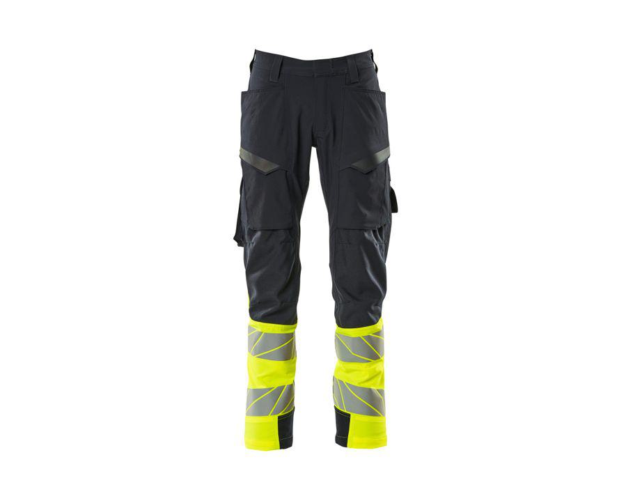 Pantaloni con tasche sulle cosce ACCELERATE SAFE blu navy scuro/hi-vis giallo