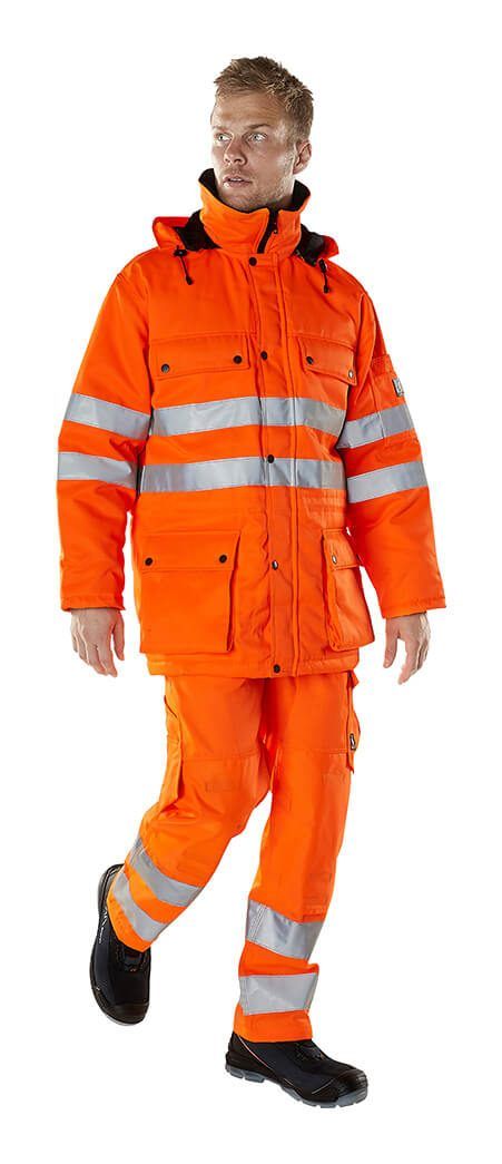 Pantaloni con tasche porta-ginocchiere SAFE LIGHT hi-vis arancio
