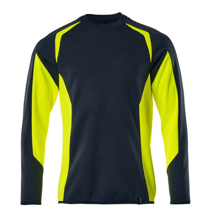 Felpa ACCELERATE SAFE blu navy scuro/hi-vis giallo