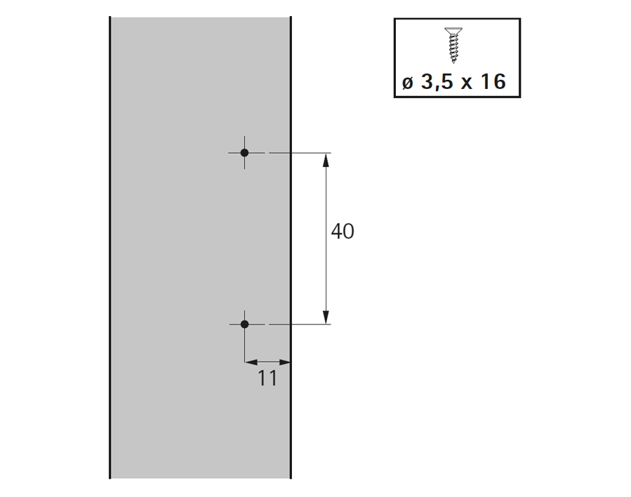 Cerniera con molla per montaggio frontale Optimat Plus 4 FM