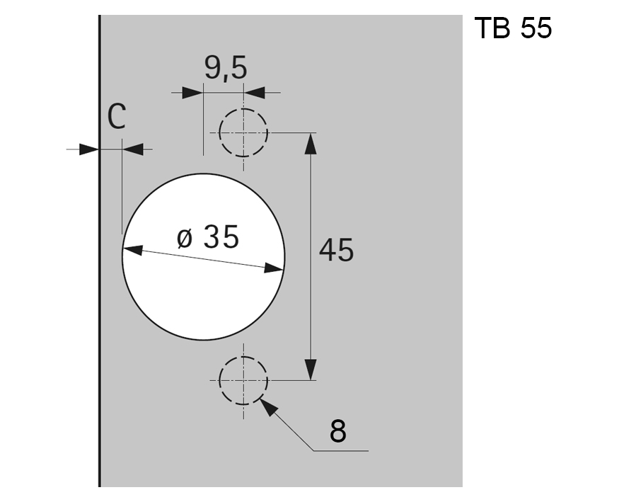Cerniera per mobili con colonna Sensys 8669 W90