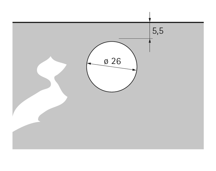 Cerniera con molla per ante in vetro e mobili ad angolo di 90° Perfekt 5204 W90 T1