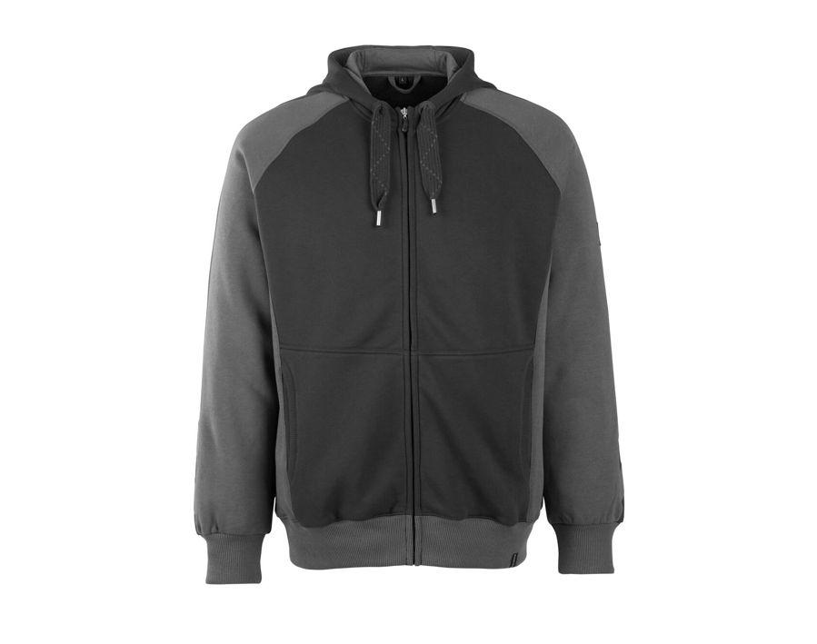 Felpa con cappuccio con chiusura lampo UNIQUE nero/antracite scuro