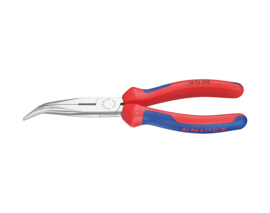 Storchschnabelzange, Kopf poliert, flach-runde, abgewinkelte Backen