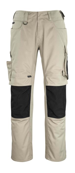 Pantaloni con tasche porta-ginocchiere UNIQUE kakichiaro/nero