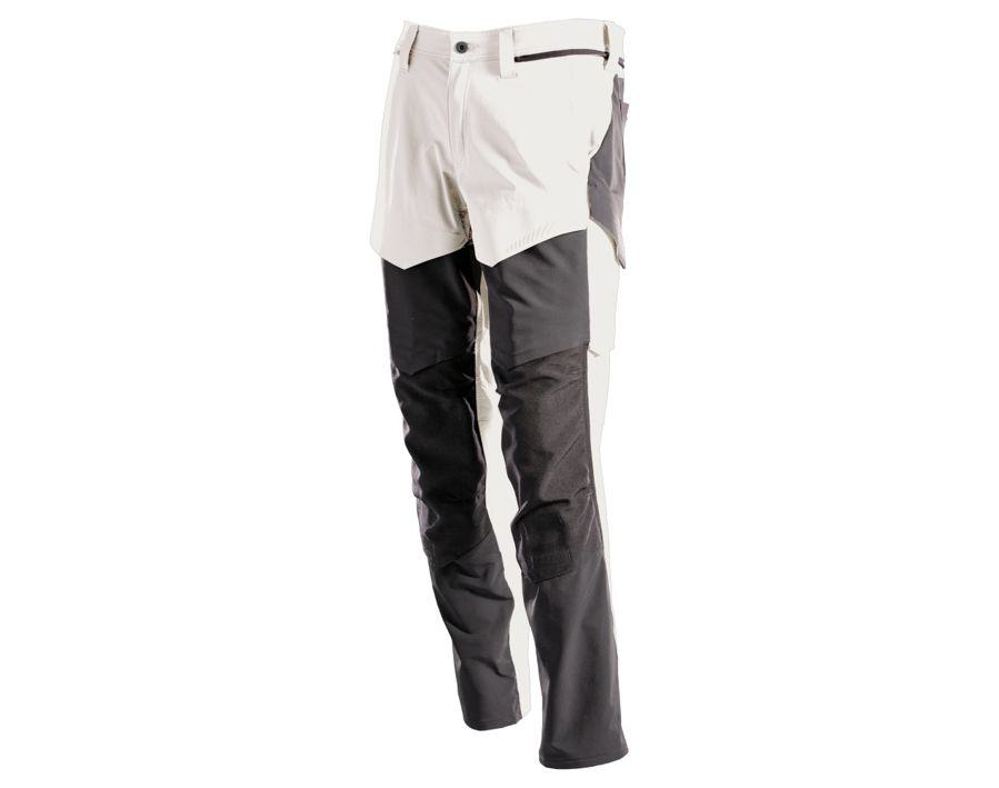 Pantaloni con tasche porta-ginocchiere CUSTOMIZED bianco/grigio pietra