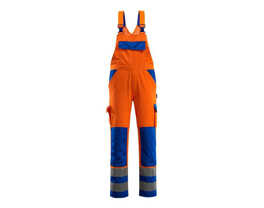 Salopette con tasche porta-ginocchiere SAFE COMPETE hi-vis arancio/blu royal
