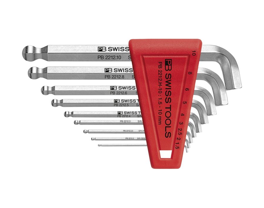 Winkelschraubendreher-Satz für Sechskant mit Kugelkopf und verkürztem Schenkel