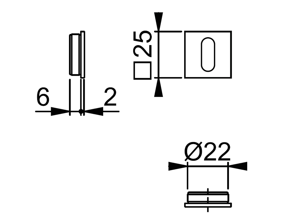 Coppia mini-bocchette in alluminio 645S