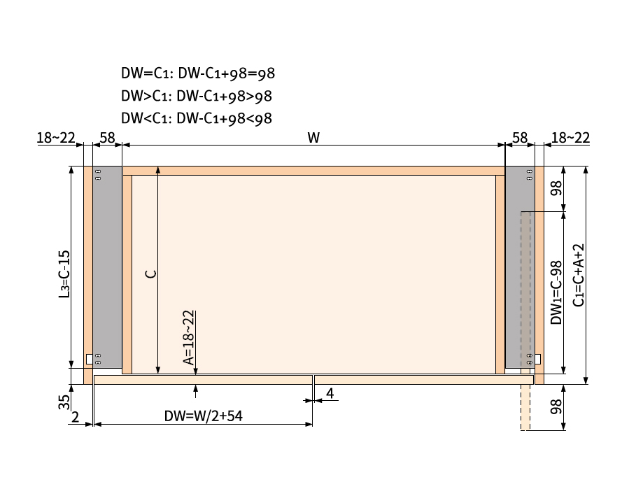Ferramenta per ante girevoli e rientranti opk Rotary Ecoline Pocket Door