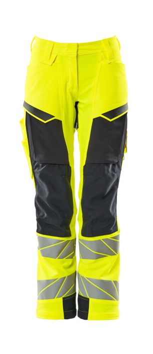 Pantaloni con tasche porta-ginocchiere ACCELERATE SAFE hi-vis giallo/blu navy scuro