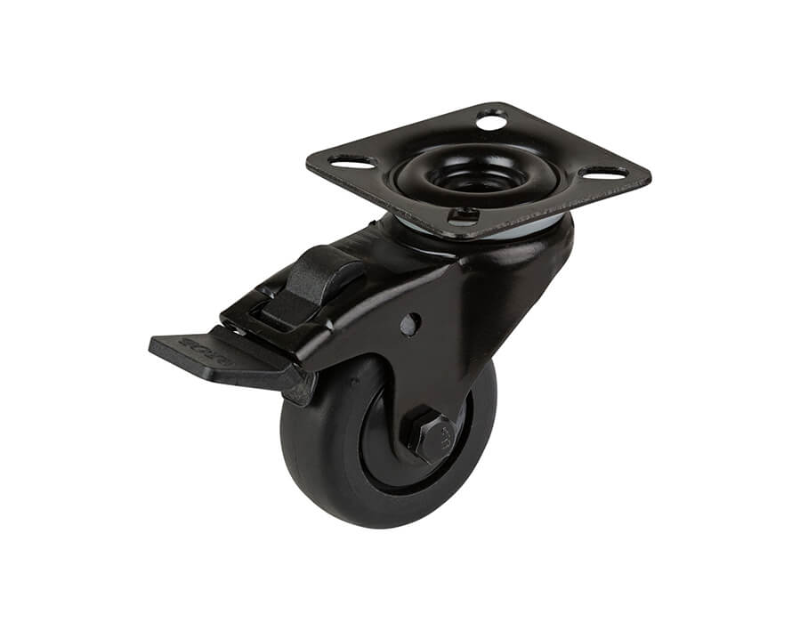 Rotelle Per Mobili In Nylon 38,1 Mm Con Stelo Filettato | Set Di 4 Ruote Girevoli Con Freno Per Sedia, Scaffale E Carrelli | Protezione Pavimento