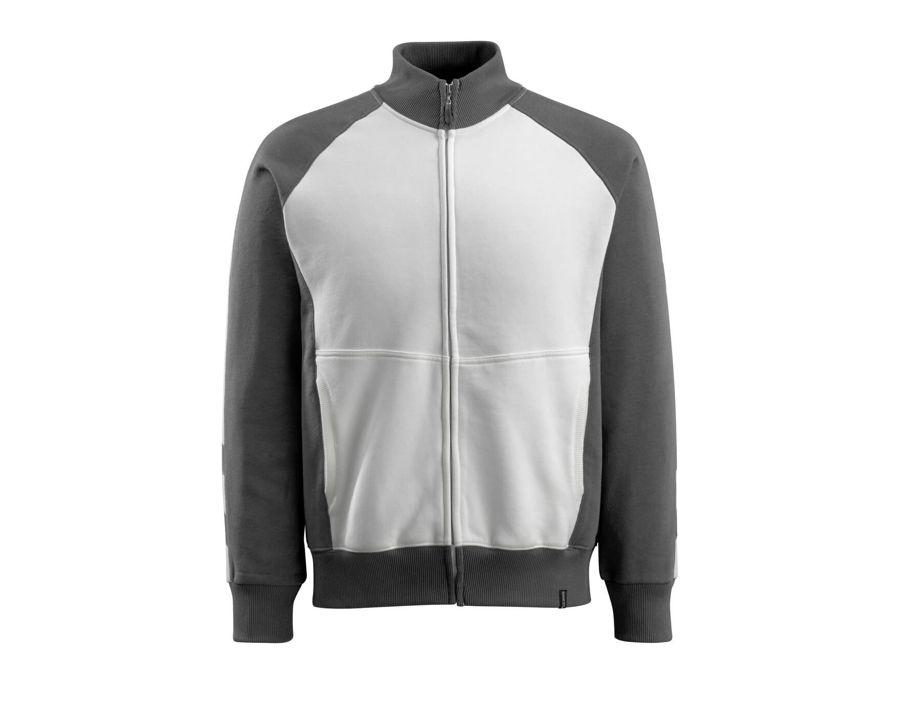 Felpa con chiusura lampo UNIQUE bianco/antracite scuro