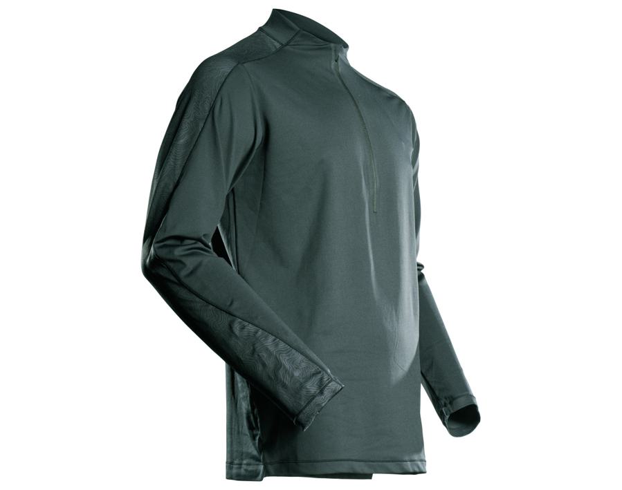 Maglietta, a maniche lunghe, con mezza cerniera CUSTOMIZED verde foresta