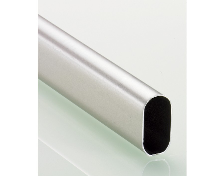 Tubo guardaroba ovale 30 x 15 mm, 3000, grigio titanio