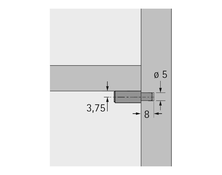 Reggipiano cilindrico con colletto