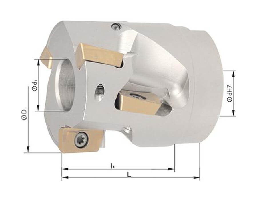 Walzenstirnfräser mit Innenkühlung, 90°