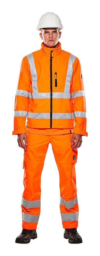Pantaloni con tasche porta-ginocchiere SAFE LIGHT hi-vis arancio