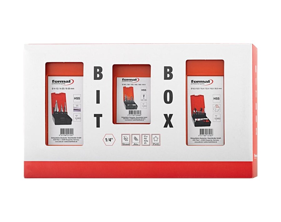 Metallbearbeitungssatz Bit Box 1/4"