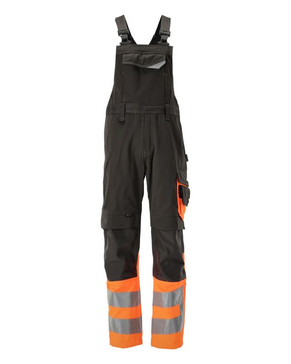 Salopette con tasche porta-ginocchiere SAFE SUPREME antracite scuro/hi-vis arancio