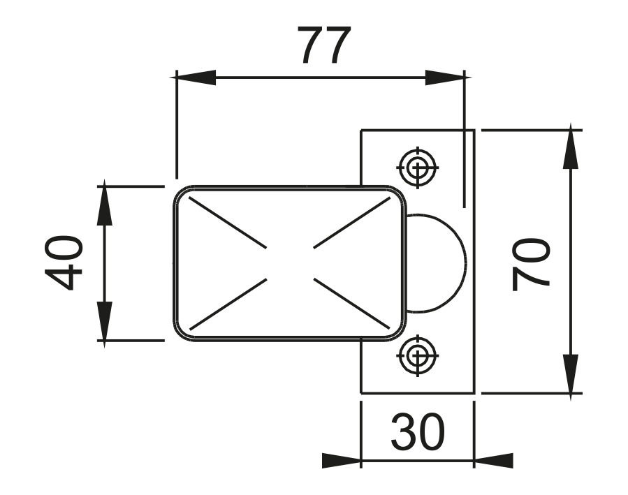 Pomolo fisso su rosetta 52G/22  
