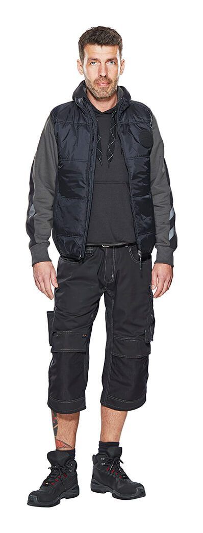 ¾ Lunghezza Pantaloni con tasche porta-ginocchiere UNIQUE nero