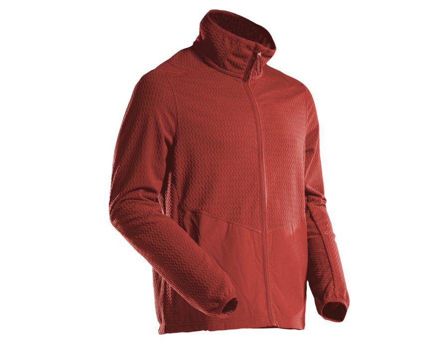 Maglione in micropile con chiusura lampo CUSTOMIZED rosso autunno