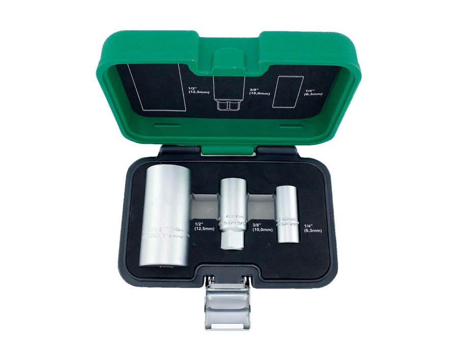 Universal-Steckschlüssel-Einsatz-Garnitur 1/4", 3/8" und 1/2"