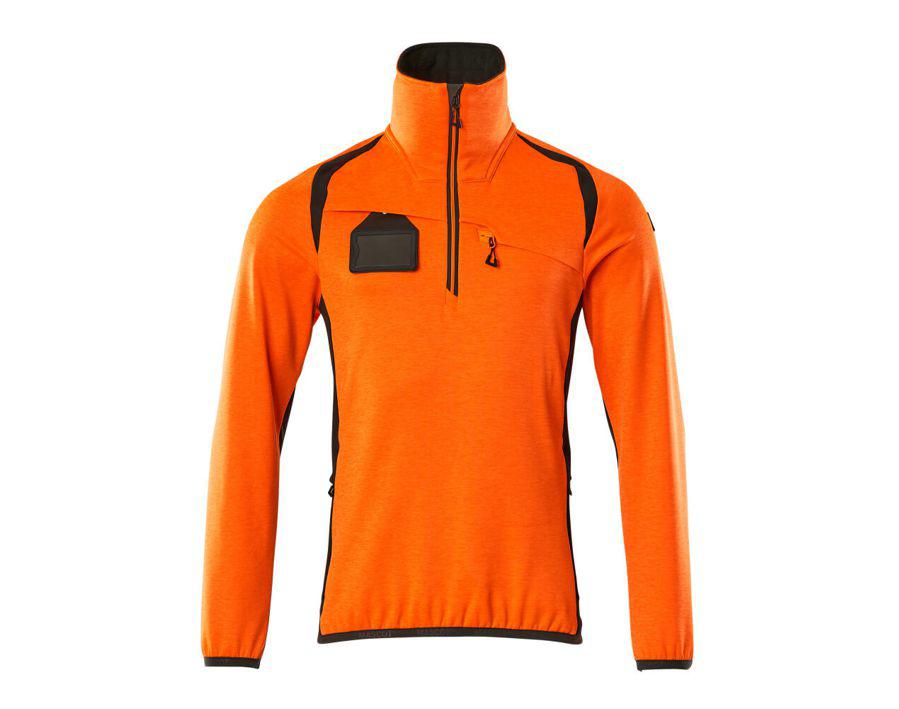 Maglione in pile con mezza cerniera ACCELERATE SAFE hi-vis arancio/antracite scuro
