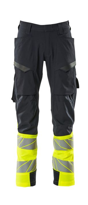 Pantaloni con tasche sulle cosce ACCELERATE SAFE blu navy scuro/hi-vis giallo