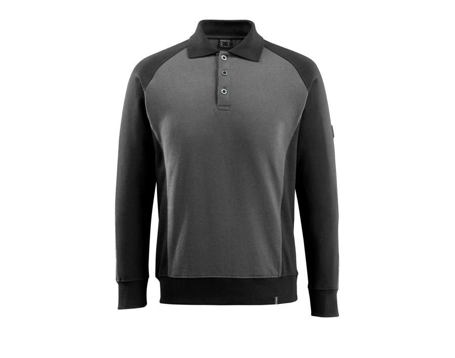 Polo Felpata UNIQUE antracite scuro/nero