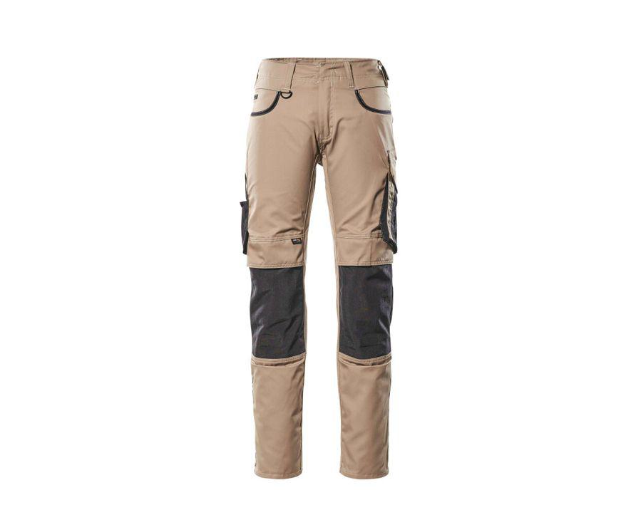 Pantaloni con tasche porta-ginocchiere UNIQUE kakichiaro/nero
