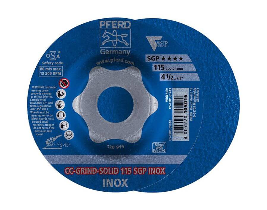 Schleifscheibe CC-GRIND SOLID SGP INOX für die Edelstahlbearbeitung