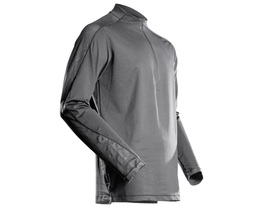 Maglietta, a maniche lunghe, con mezza cerniera CUSTOMIZED grigio pietra