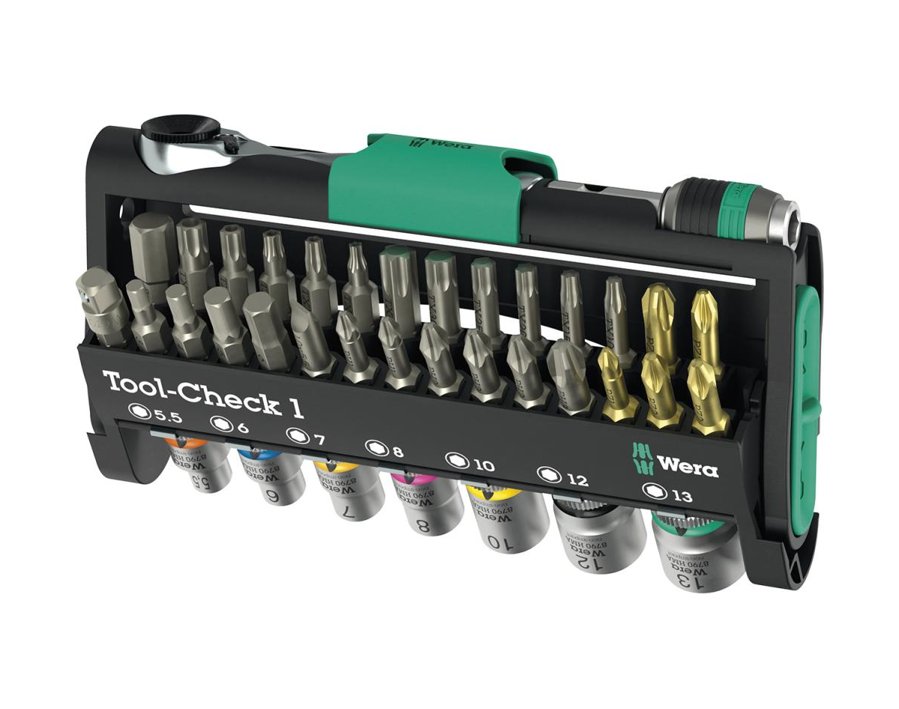 Bit-Sortiment Tool-Check Rapidaptor mit Bit-Ratsche, Schlitz, Kreuzschlitz PH/PZ, Innensechskant, Innen-TORX®