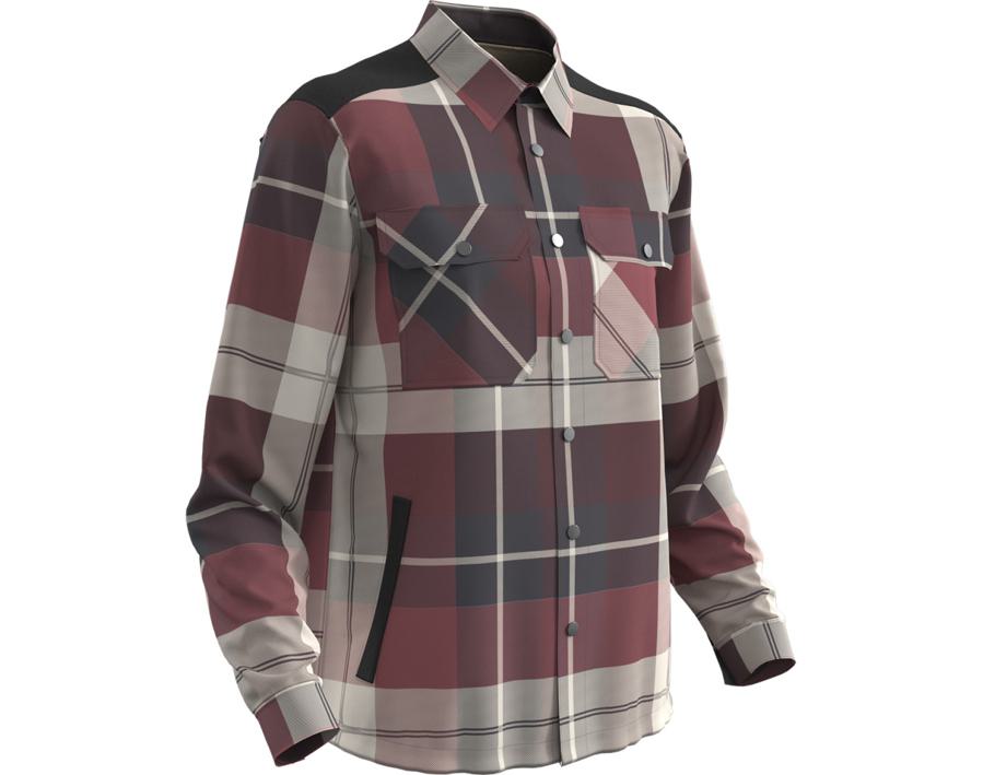 Camicia con fodera in pile CUSTOMIZED a quadri bordeaux